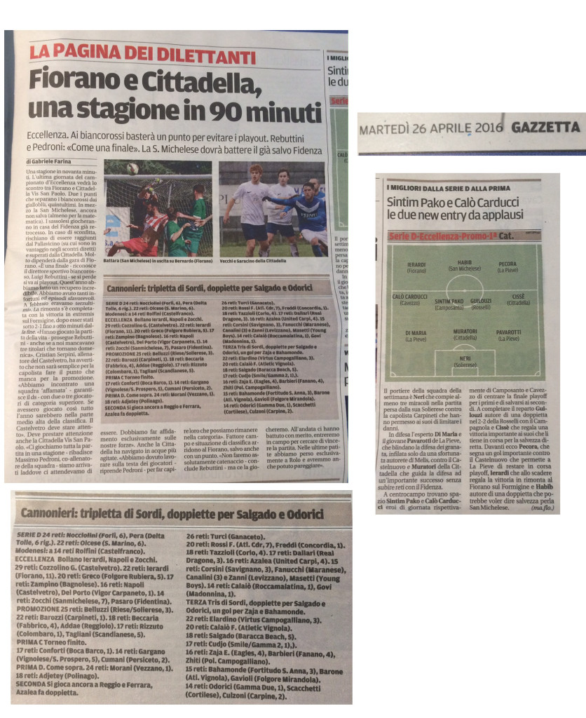 Rassegna Stampa Martedì 26 Aprile - AC Fiorano